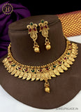 Elegant Gold Plated Laxmi Design Necklace With Earrings JH1744