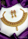 Elegant Gold Plated Laxmi Design Necklace With Earrings JH1744