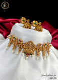 Elegant Gold Finish Laxmi Temple Necklace With Earrings JH1865