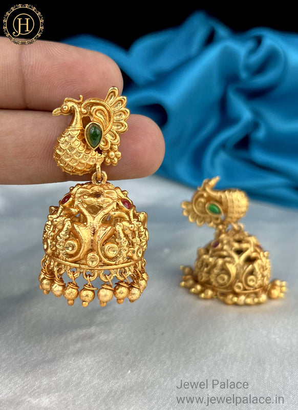 Amazon.com: Bodha 3 Layered Traditional Gold 18K Designer Jhumka Earrings  (SJ_753)