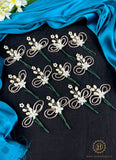 Artificial Leaf and Floral Design with Pearl And  Stone Hairpin Bride Accessories JH2264