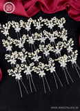 Artificial Leaf and Floral Design with Pearl And  Stone Hairpin Bride Accessories JH2285