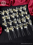 Artificial Leaf and Floral Design with Pearl And  Stone Hairpin Bride Accessories JH2286