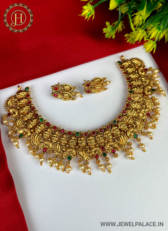 Latest Gold Plated Antique Necklace With Earrings JH2379 – Jewel Palace