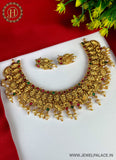 Latest Gold Plated Antique Necklace With Earrings JH2383