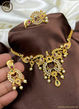 Elegant Gold Plated Premium Quality AD Stone Necklace With Matching Earrings JH2562