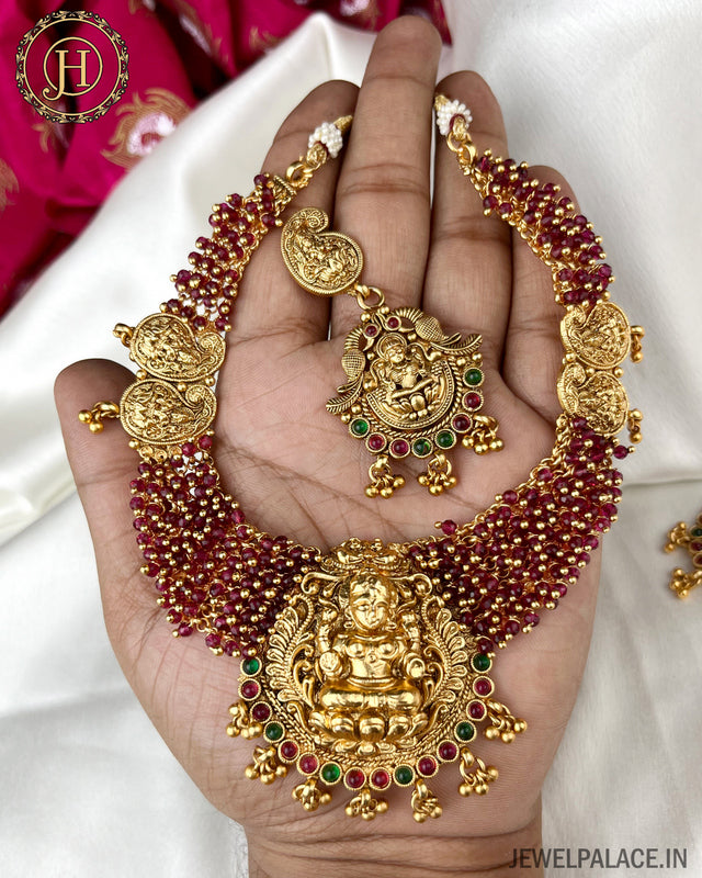 Temple Design Antique Gold Plated Premium Necklace JH3197 – Jewel Palace