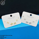 Imported  Brass Stud Earring Combo of 3 Pairs JH3484