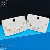 Imported  Brass Stud Earring Combo of 3 Pairs JH3485