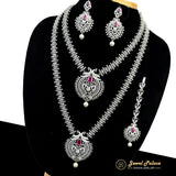 Premium Quality Beautiful AD Stone Combo Haram Set With Earrings  JH362