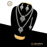 Premium Quality Beautiful AD Stone Combo Haram Set With Earrings  JH362