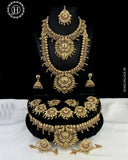 Latest Gold Plated Elegant South Indian Temple Design Bridal Jewellery Set JH3695