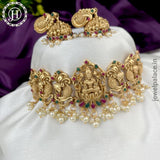 Beautiful Gold Finish Kemp Stone Laxmi Necklace JH3822