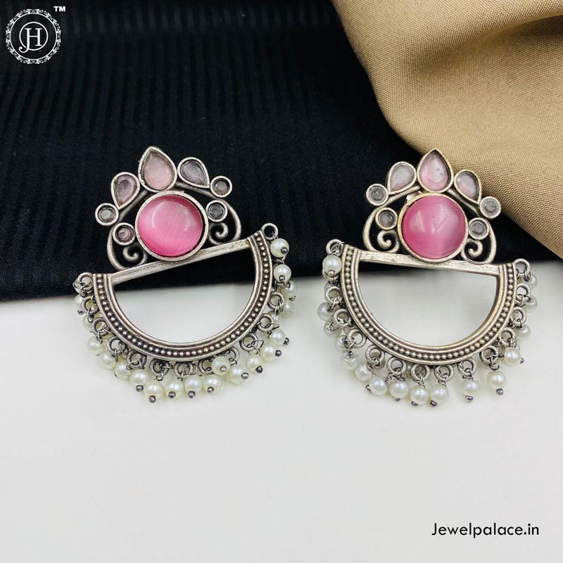 Indian Traditional Oxidised Small Anushka Chandbali Earrings Jhumka Jewelry  | eBay