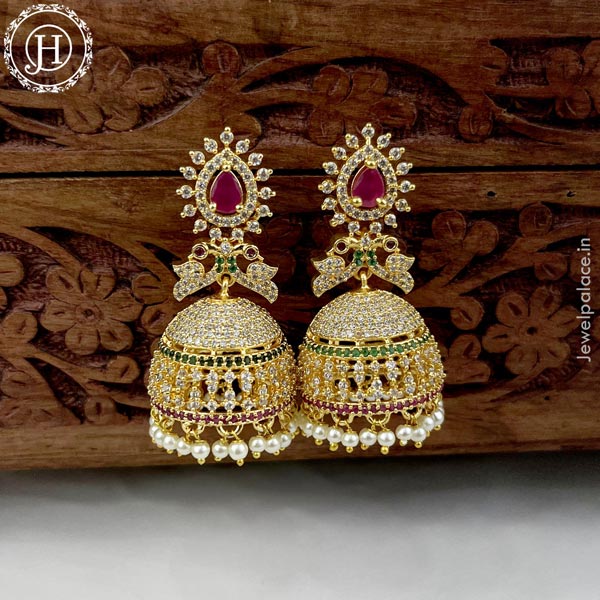 Kemp Ad stone worked Jhumkas – House of Jhumkas