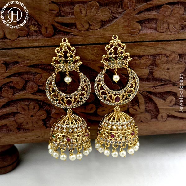 Premium AD Stone Jhumkas - G10403