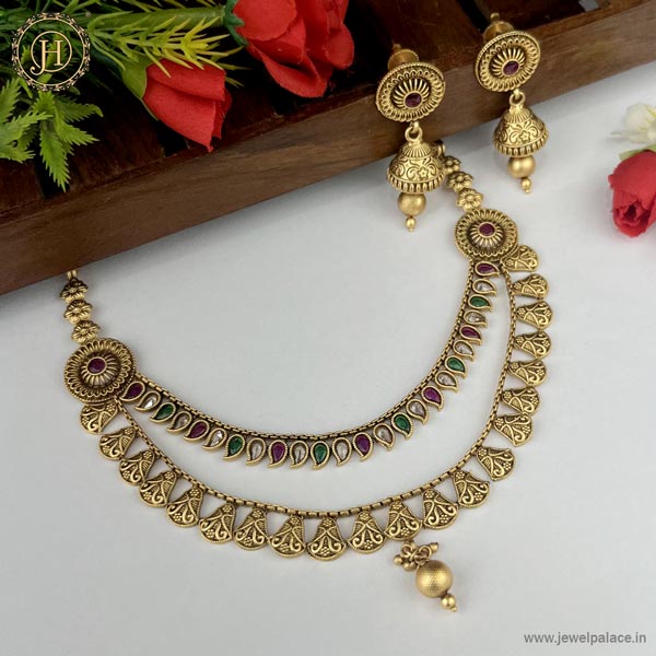 Rajwadi gold deals necklace