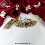 Beautiful Premium Quality Gold Plated Kemp Stone Hair Clip JH5033