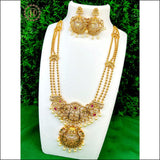 Attractive Gold Shine AD Stone Haram Set with Matching Earrings JH541